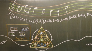 Christmas decoration on a blackbard